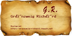 Grünzweig Richárd névjegykártya